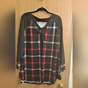 2Xl lace up long sleeve